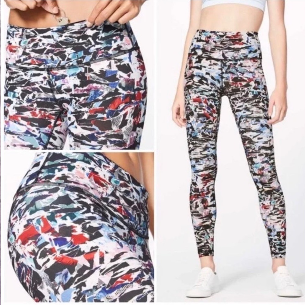 Lululemon Wunder Under HR Tight 28” Leggings Size 4 Culture Clash Multi Black